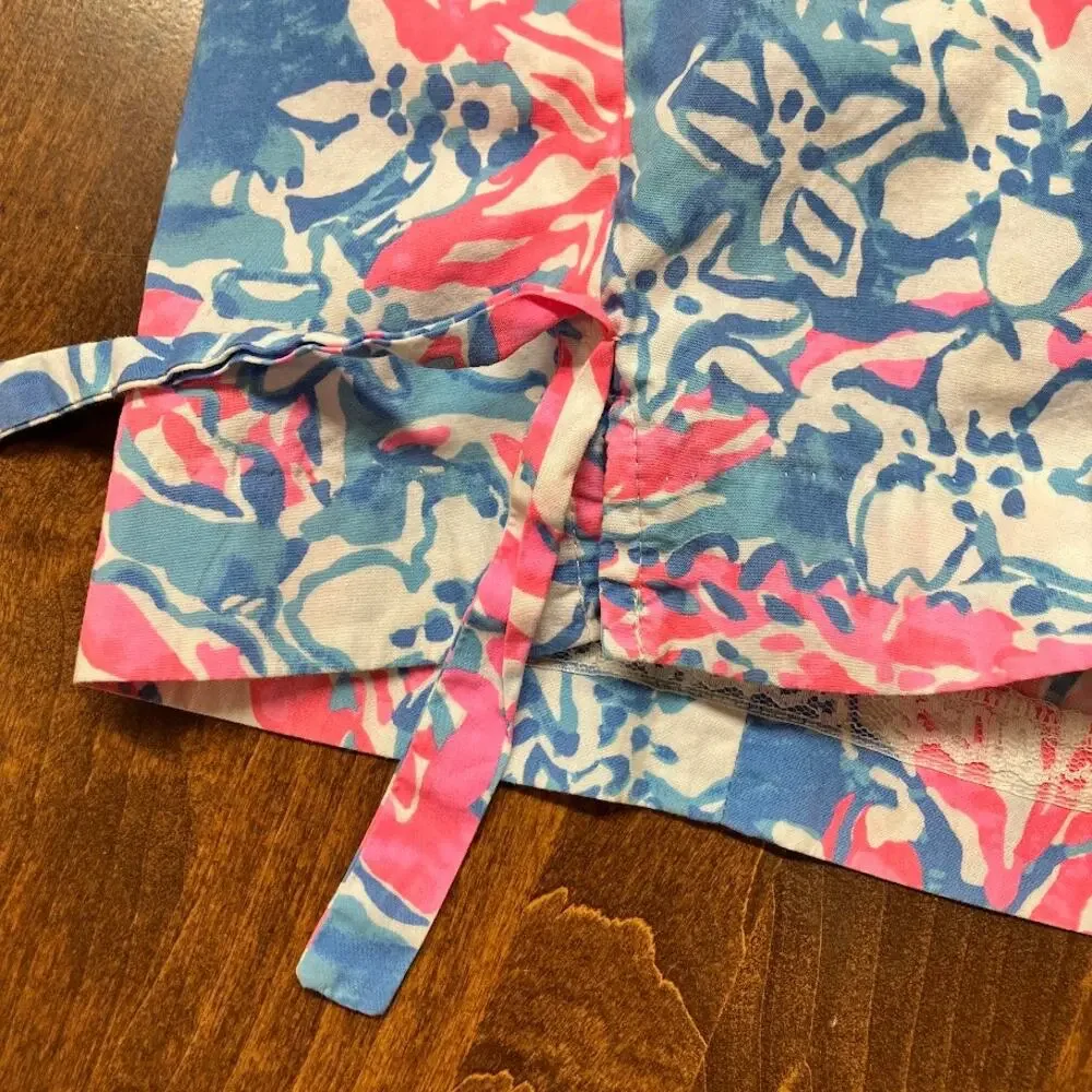 Lilly Pulitzer Girls Dress Tropical Bay Blue Pop Pop Glow Shift Dress Size 6